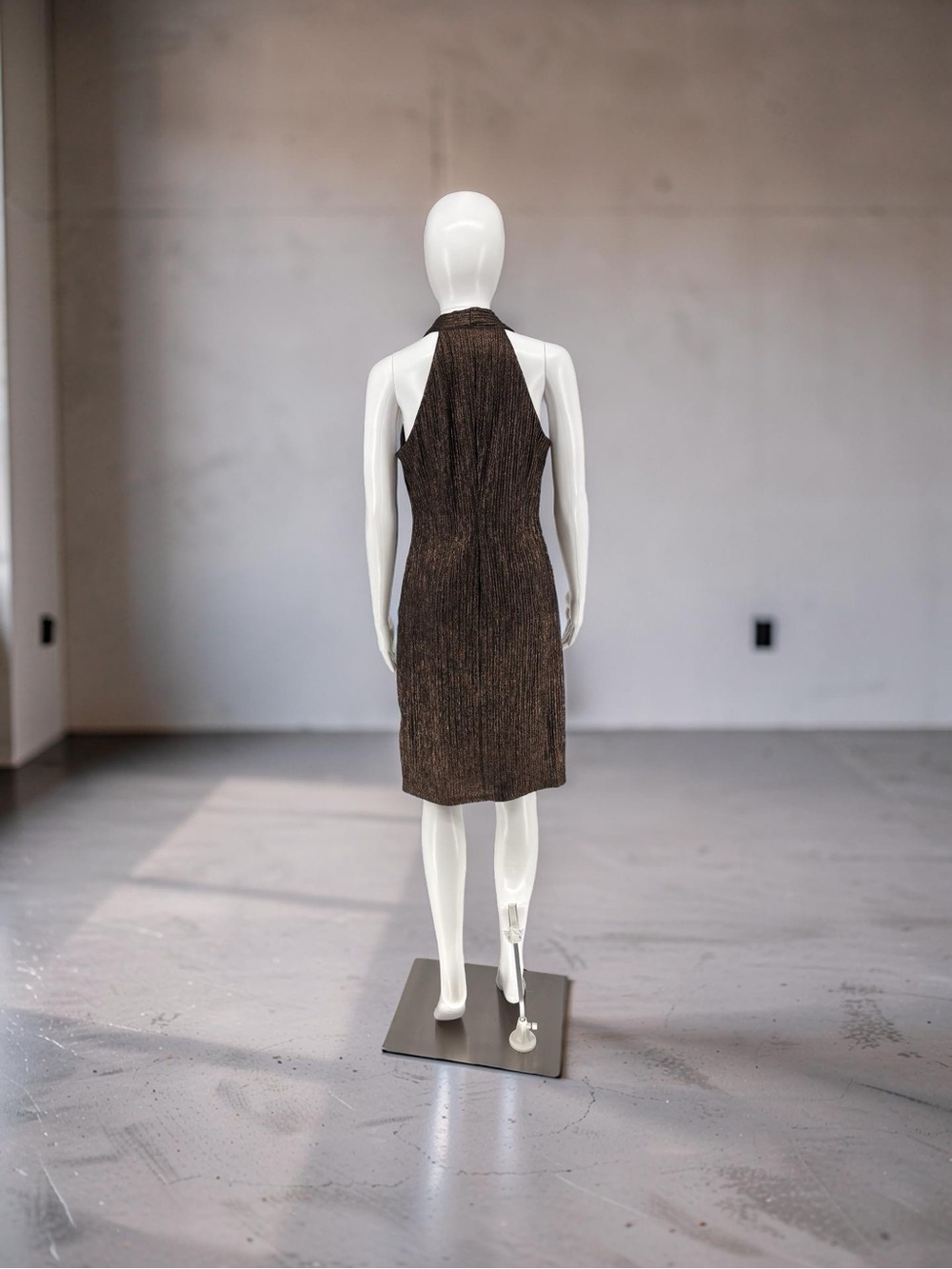 new connected apparel  Midi Dress Bronce crepe size 6 - Picture 3 of 5